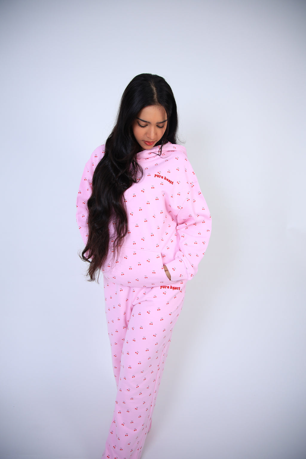 شفا -pureheart all over cherry hoodie هودي الكرز