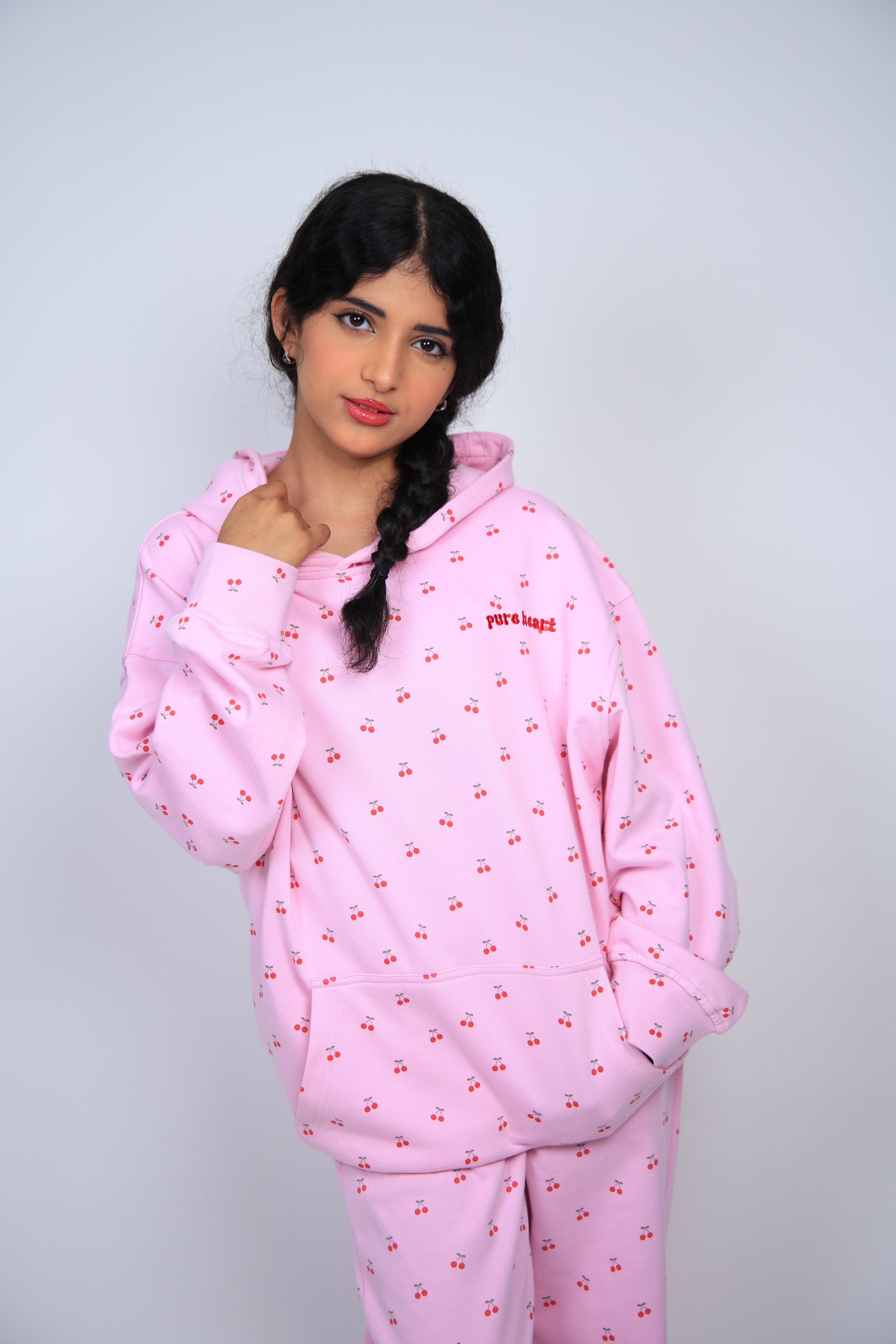 pureheart all over cherry hoodie هودي الكرز