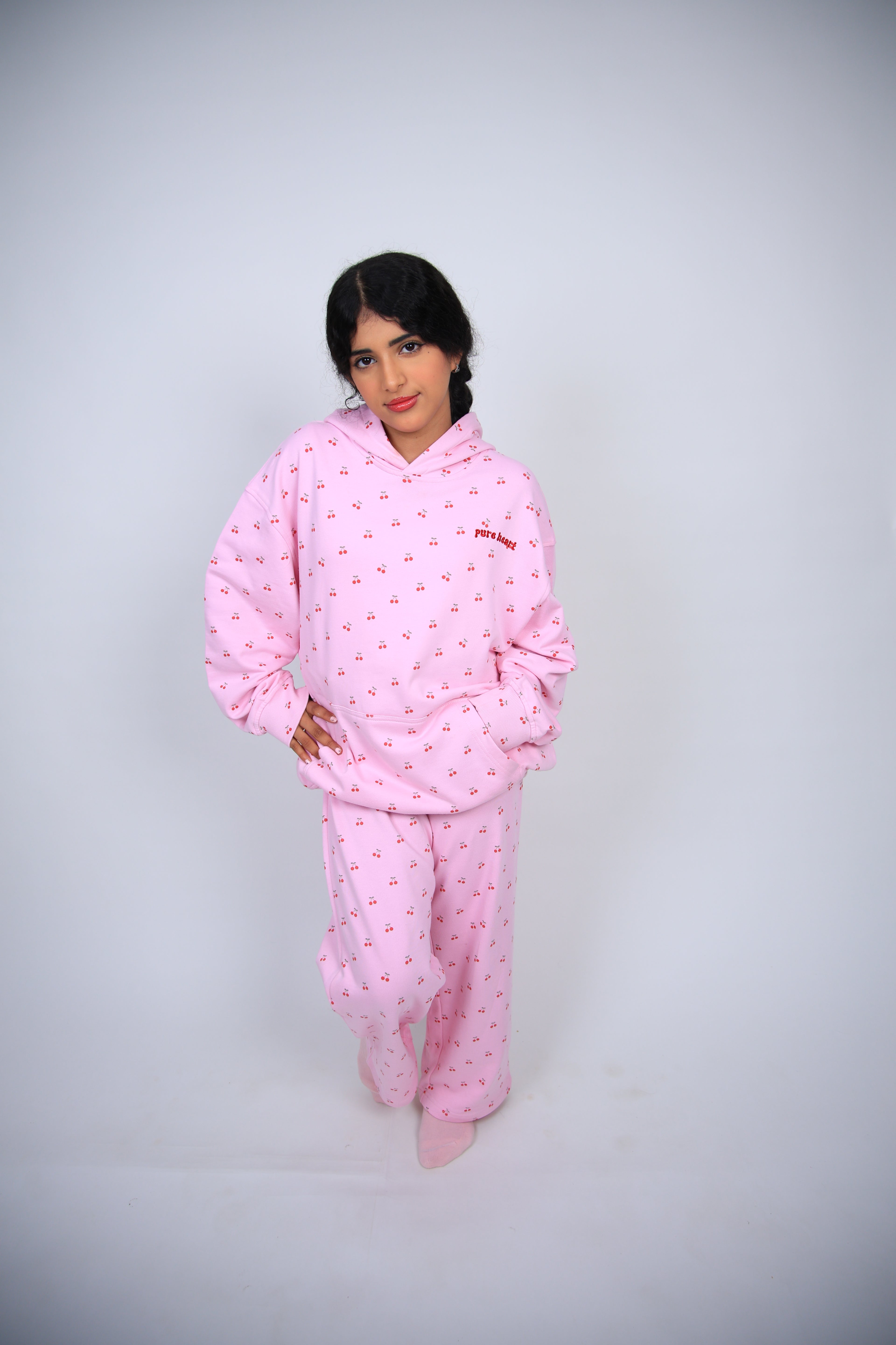 pureheart all over cherry hoodie هودي الكرز