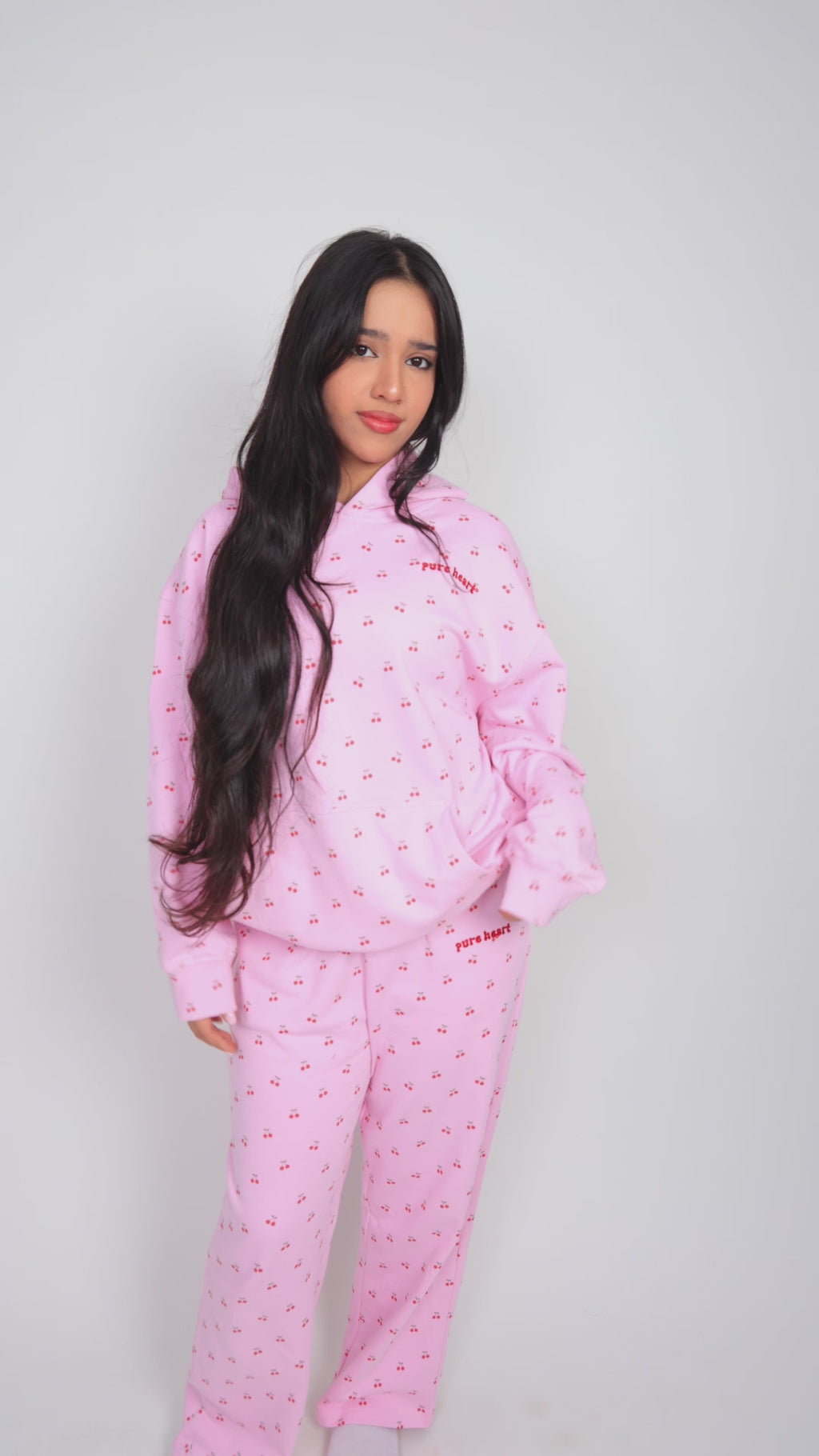 شفا -pureheart all over cherry hoodie هودي الكرز